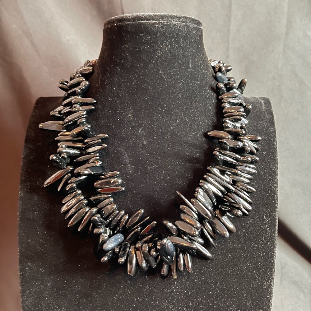 Black Agate Statement Necklace